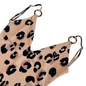 Cheetah Print Womens One Piece Bathing Suit, Animal Print Womens Swimsuit‎ 86